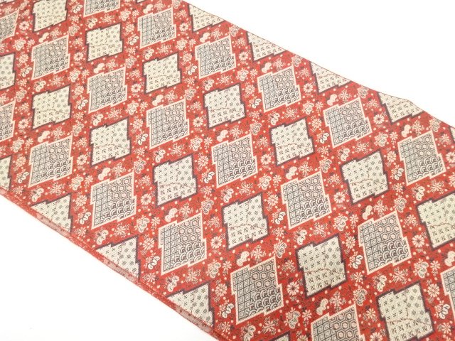JAPANESE NAGOYA OBI / WOVEN FLOWER CLASSICAL PATTERN